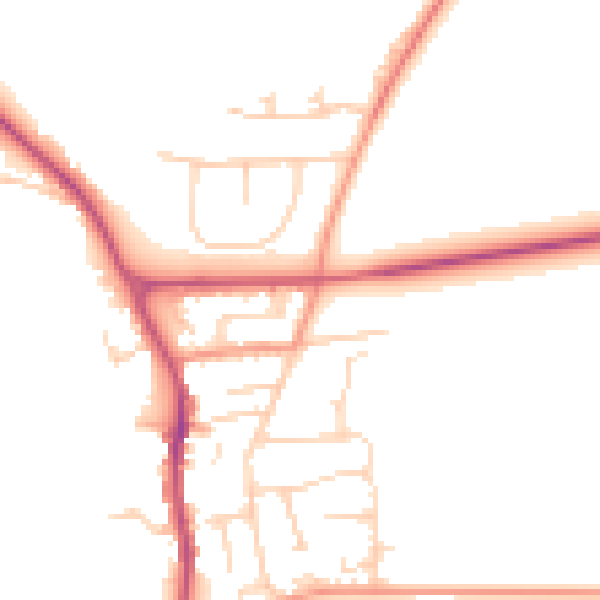Daytime road noise heatmap for YO12 4QJ