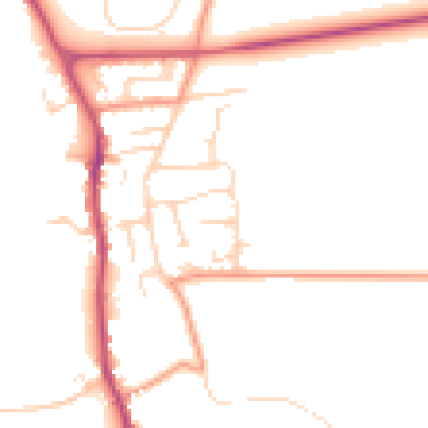 Daytime road noise heatmap for YO12 4QN