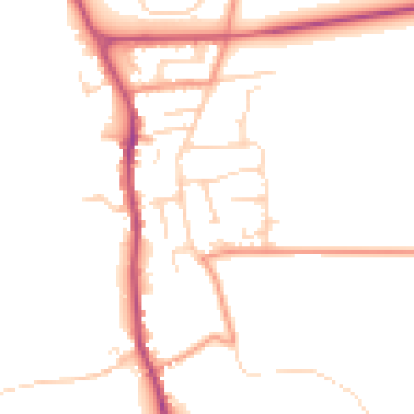 Daytime road noise heatmap for YO12 4QW
