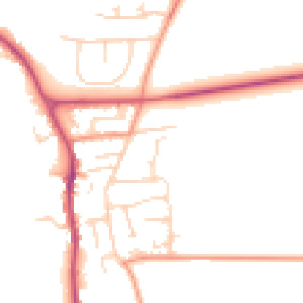 Daytime road noise heatmap for YO12 4QY