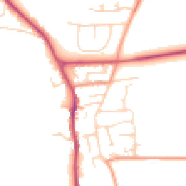 Daytime road noise heatmap for YO12 4RA