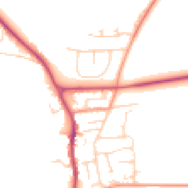 Daytime road noise heatmap for YO12 4RD
