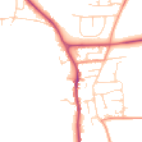 Daytime road noise heatmap for YO12 4RF