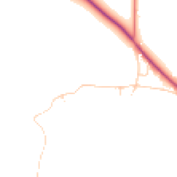 Daytime road noise heatmap for YO12 4RJ