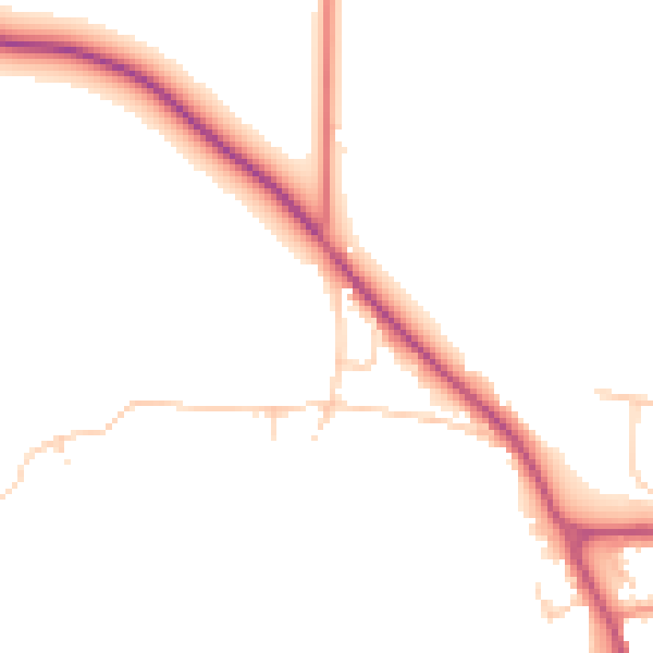 Daytime road noise heatmap for YO12 4RL