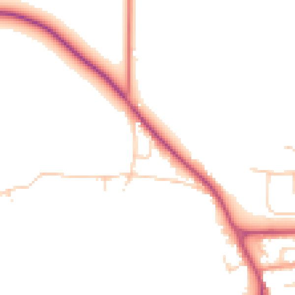 Daytime road noise heatmap for YO12 4RN