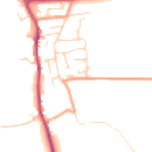 Daytime road noise heatmap for YO12 4RR