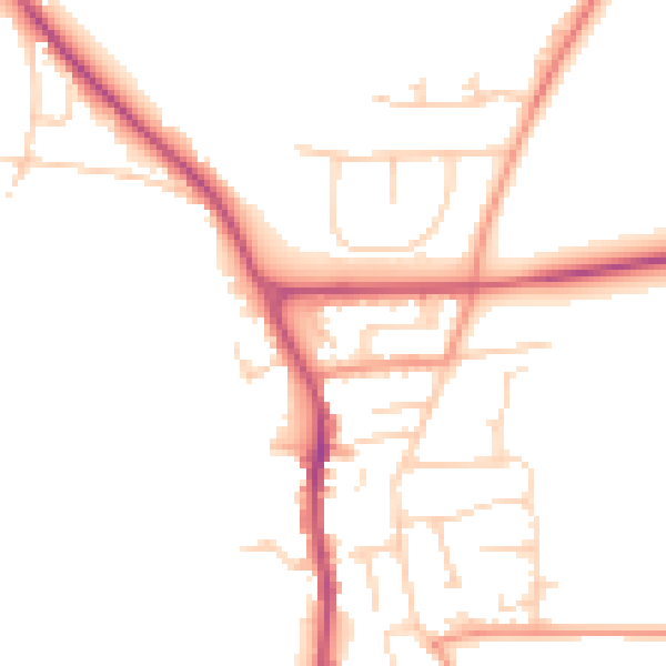 Daytime road noise heatmap for YO12 4RU