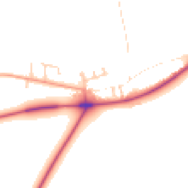 Daytime road noise heatmap for YO12 4RX