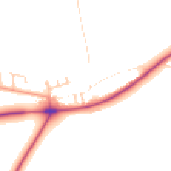 Daytime road noise heatmap for YO12 4RY