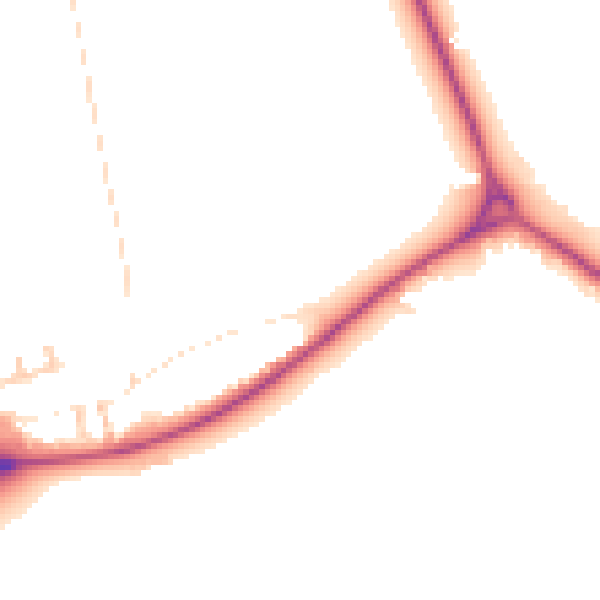 Daytime road noise heatmap for YO12 4SA