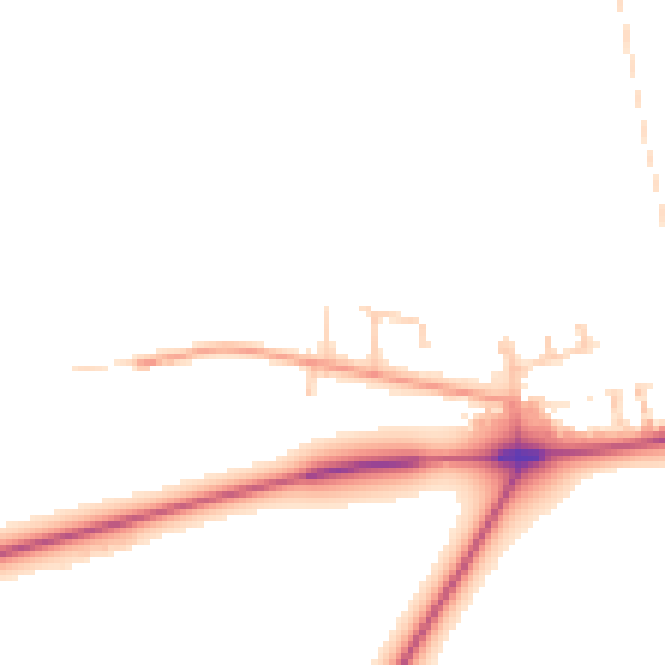 Daytime road noise heatmap for YO12 4SG