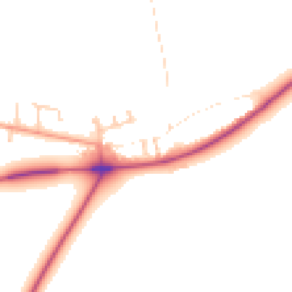 Daytime road noise heatmap for YO12 4TA