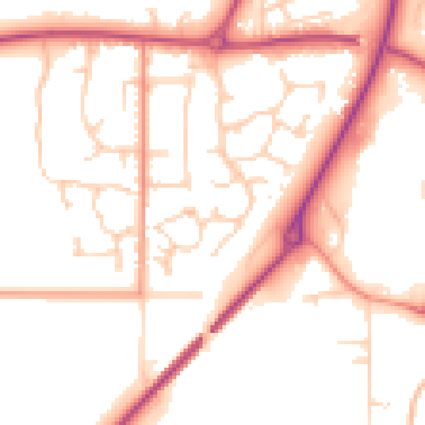 Daytime road noise heatmap for YO12 4TP