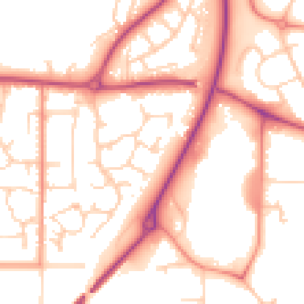 Daytime road noise heatmap for YO12 4TY