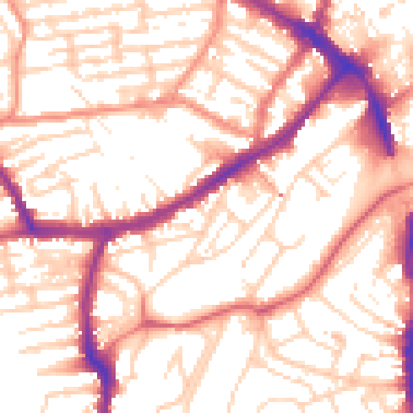 Daytime road noise heatmap for YO12 5AE