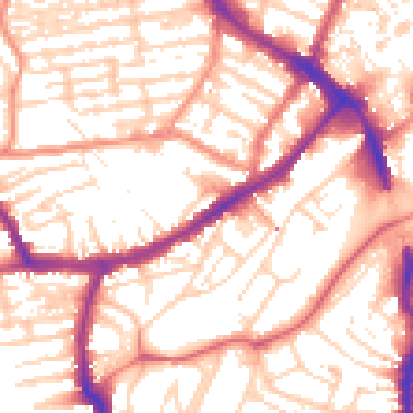 Daytime road noise heatmap for YO12 5EA