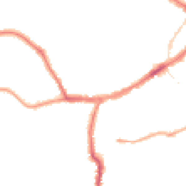 Night-time road noise heatmap for YO12 5EZ