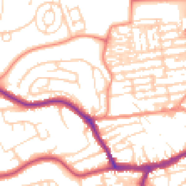 Daytime road noise heatmap for YO12 5JN