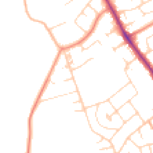 Daytime road noise heatmap for YO12 5SL