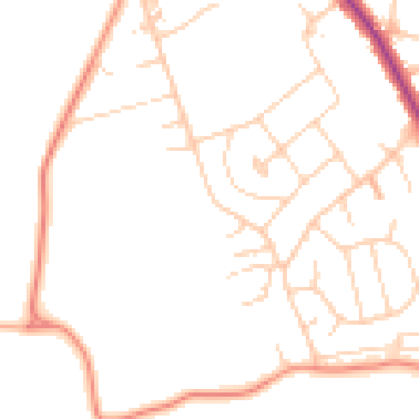 Daytime road noise heatmap for YO12 5SP