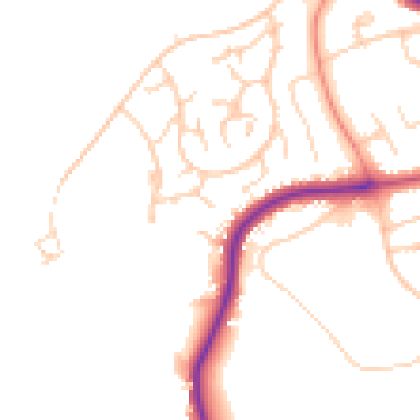 Daytime road noise heatmap for YO12 5TR