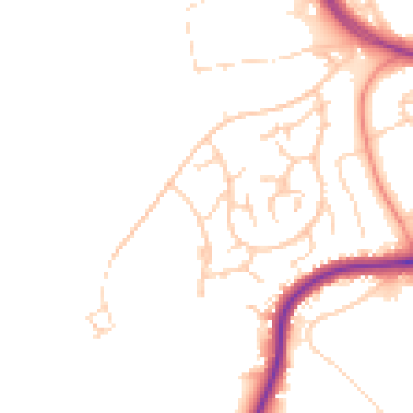 Daytime road noise heatmap for YO12 5TS