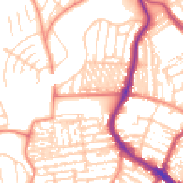 Daytime road noise heatmap for YO12 7JH