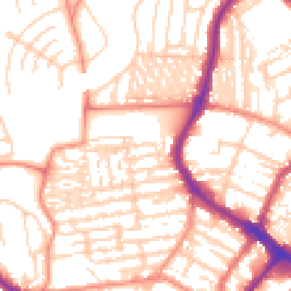 Daytime road noise heatmap for YO12 7LJ