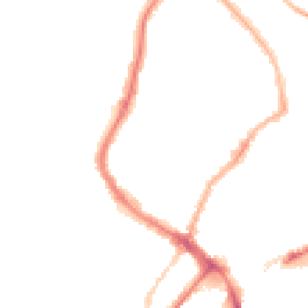 Night-time road noise heatmap for YO12 7SG