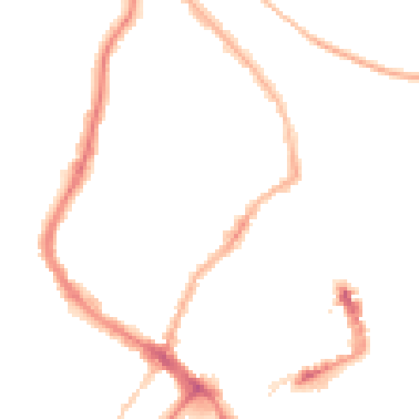 Night-time road noise heatmap for YO12 7SN
