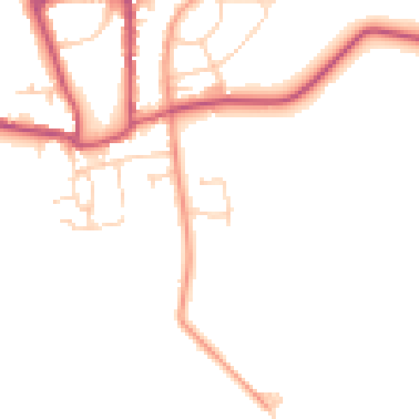 Daytime road noise heatmap for YO15 1BN