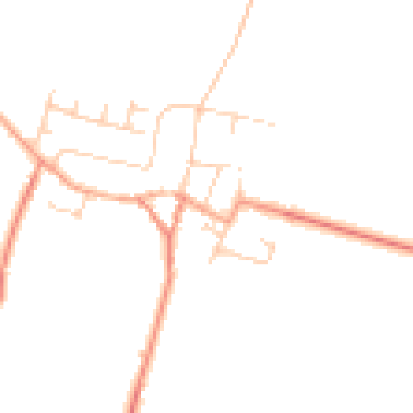 Daytime road noise heatmap for YO15 1HE
