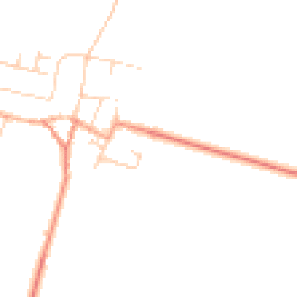 Daytime road noise heatmap for YO15 1JQ