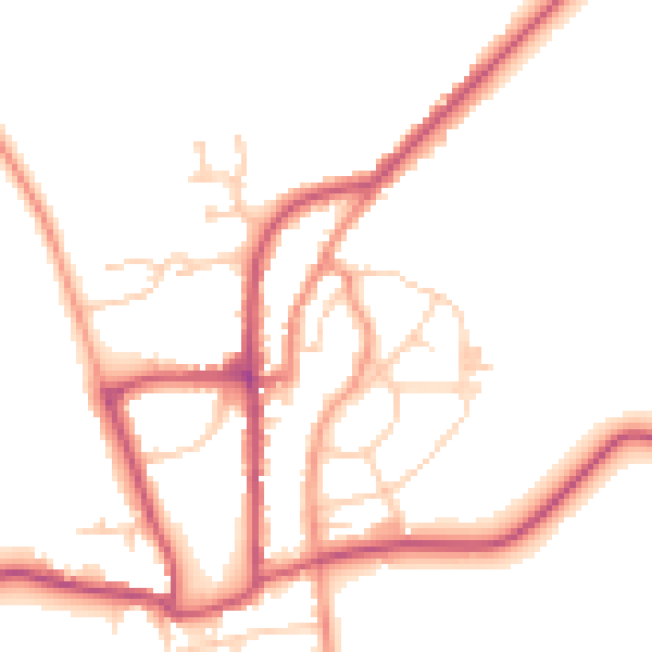 Daytime road noise heatmap for YO15 1JZ