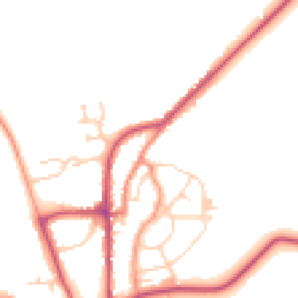 Daytime road noise heatmap for YO15 1LB