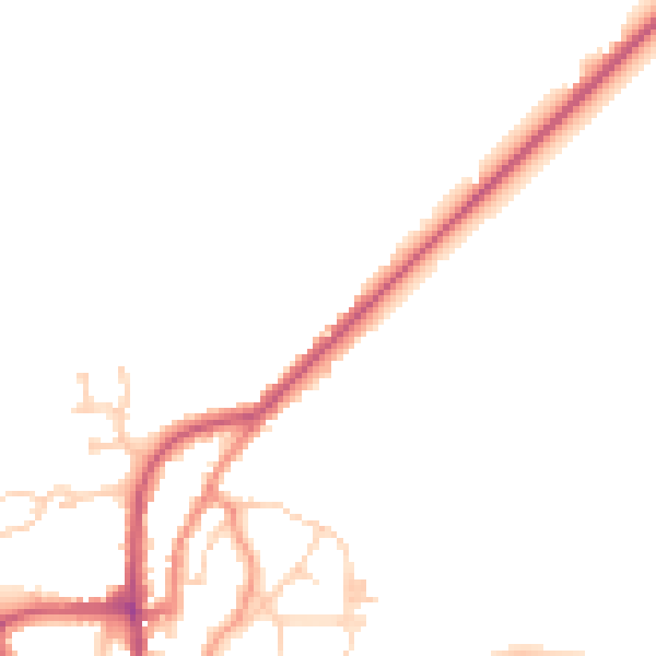 Daytime road noise heatmap for YO15 1LF