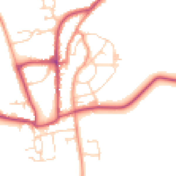 Daytime road noise heatmap for YO15 1LZ