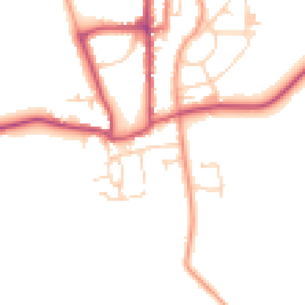 Daytime road noise heatmap for YO15 1PF