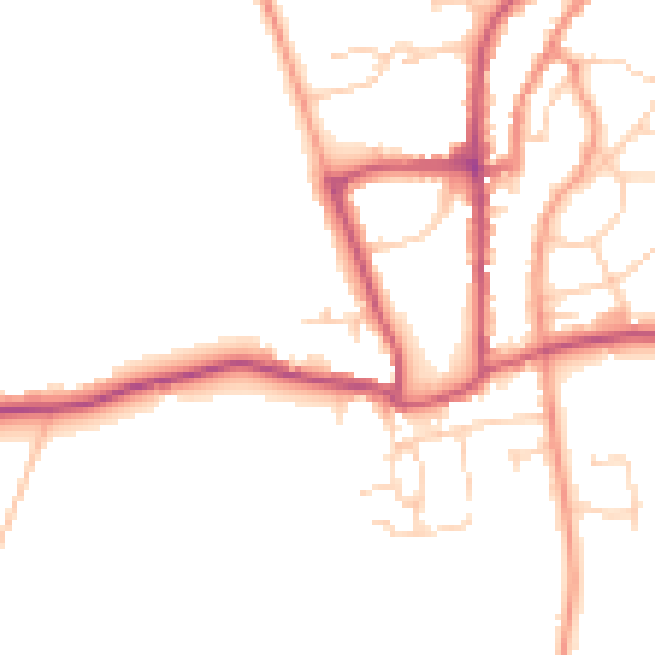 Daytime road noise heatmap for YO15 1QF