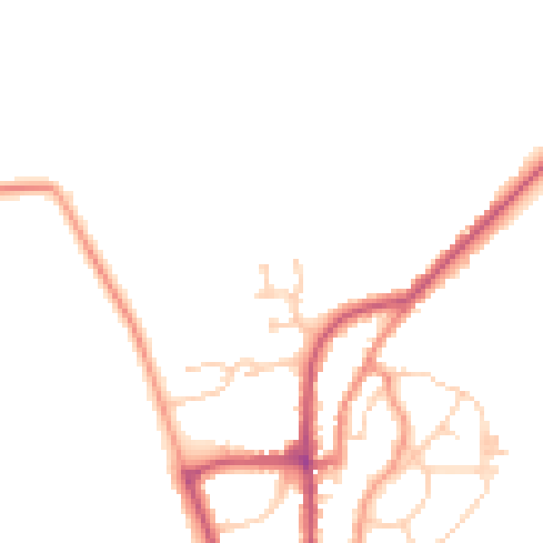 Daytime road noise heatmap for YO15 1QL