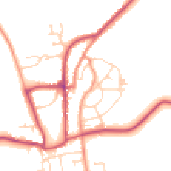 Daytime road noise heatmap for YO15 1QP