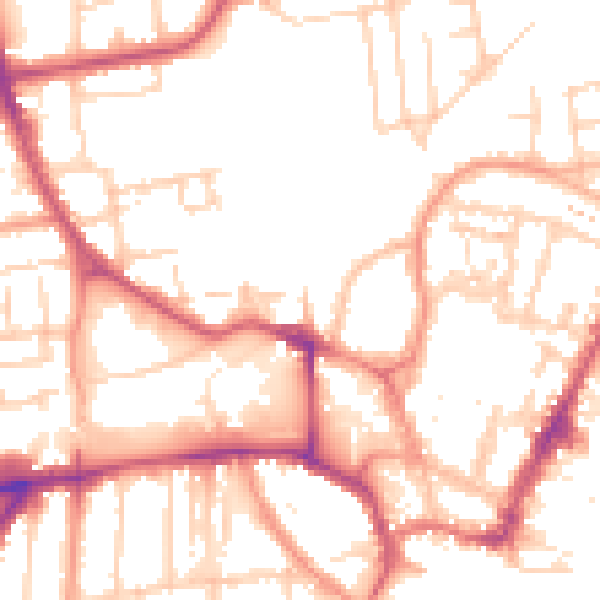 Daytime road noise heatmap for YO15 2AS