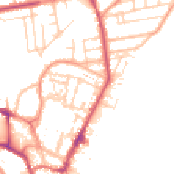Daytime road noise heatmap for YO15 2ET