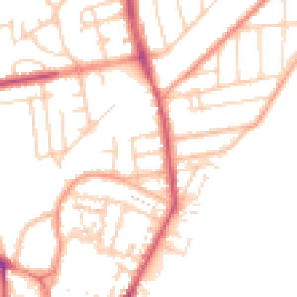 Daytime road noise heatmap for YO15 2HH