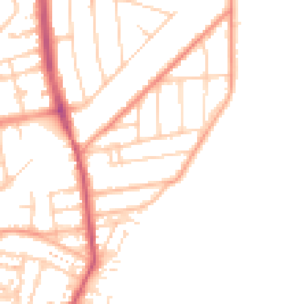 Daytime road noise heatmap for YO15 2JU
