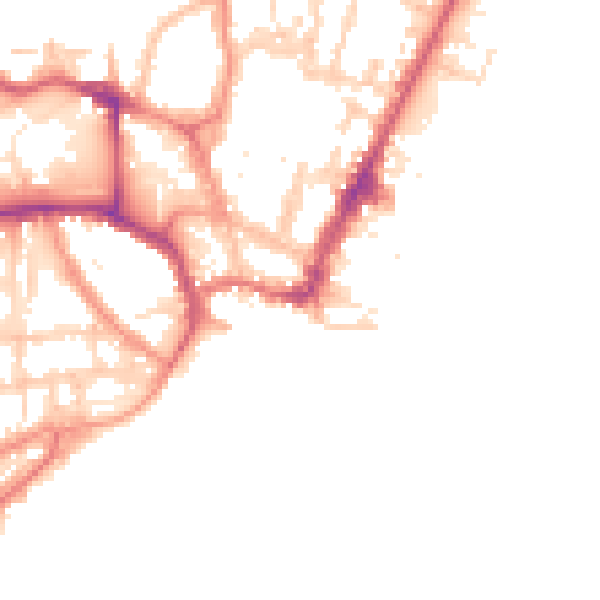 Daytime road noise heatmap for YO15 2SH
