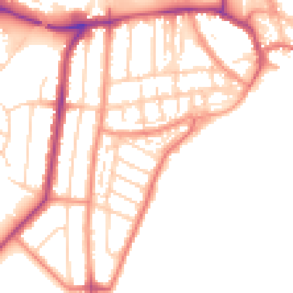 Daytime road noise heatmap for YO15 3JR