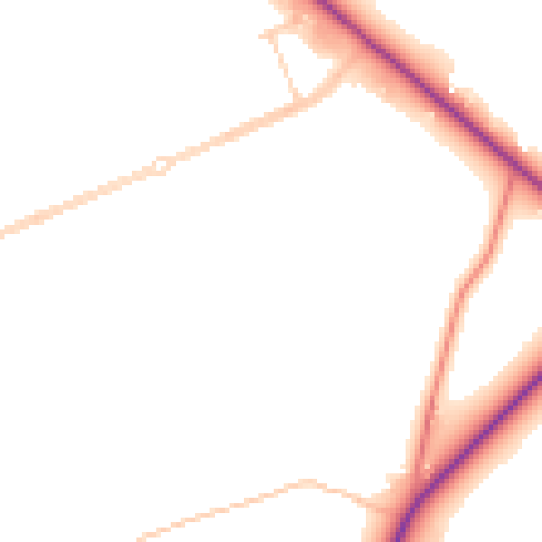 Daytime road noise heatmap for YO15 3QA