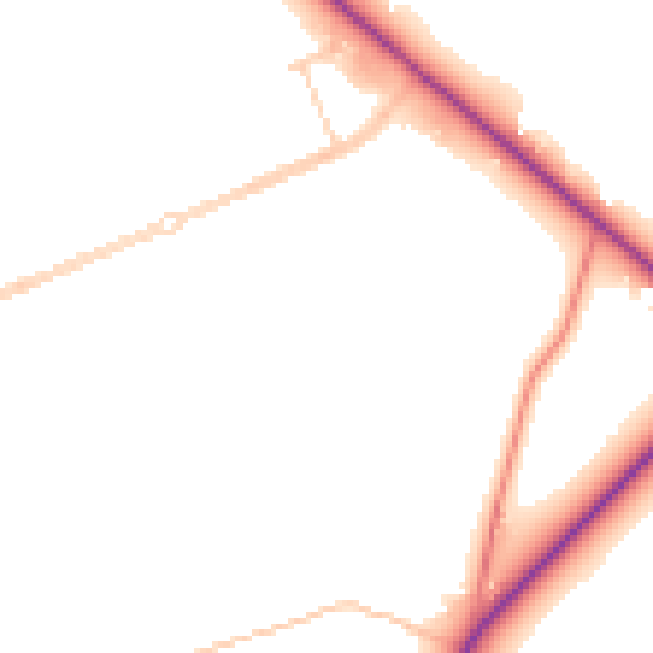 Daytime road noise heatmap for YO15 3QQ